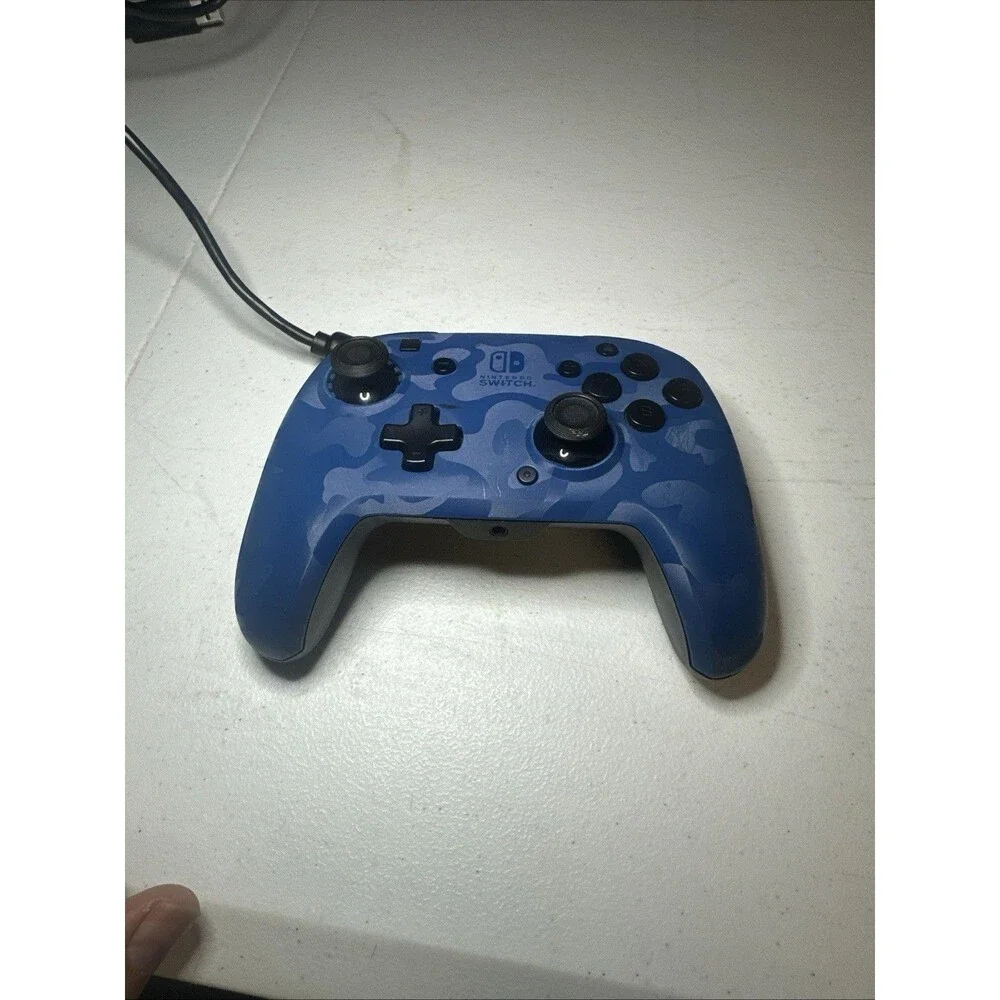 PDP Nintendo Switch Faceoff Wired Pro Controller Blue Camo